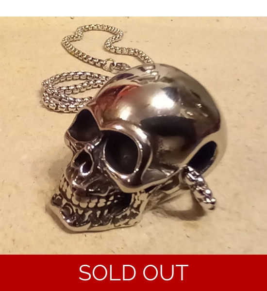 Stainless Steel Skull Pendant - UK P&P Inc